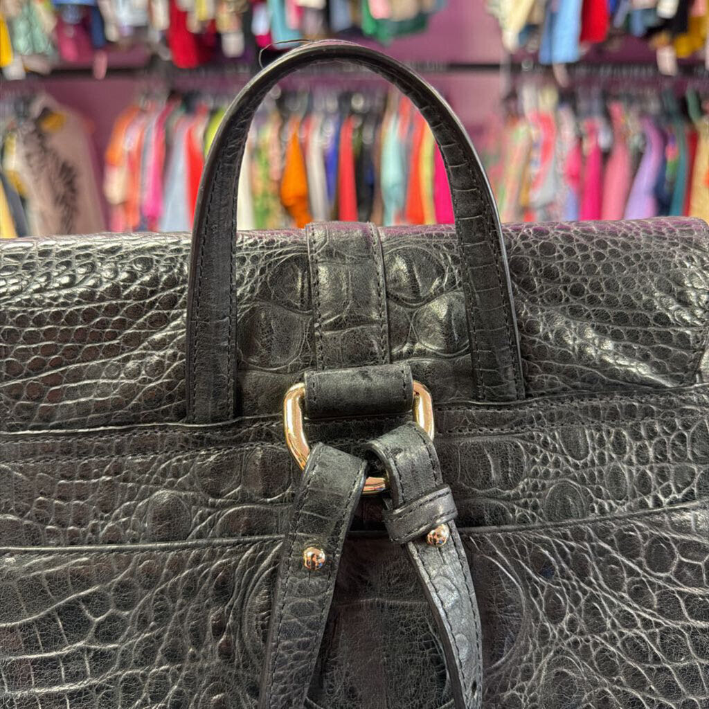 Brahmin Croc Embossed Sadie Soft Backpack