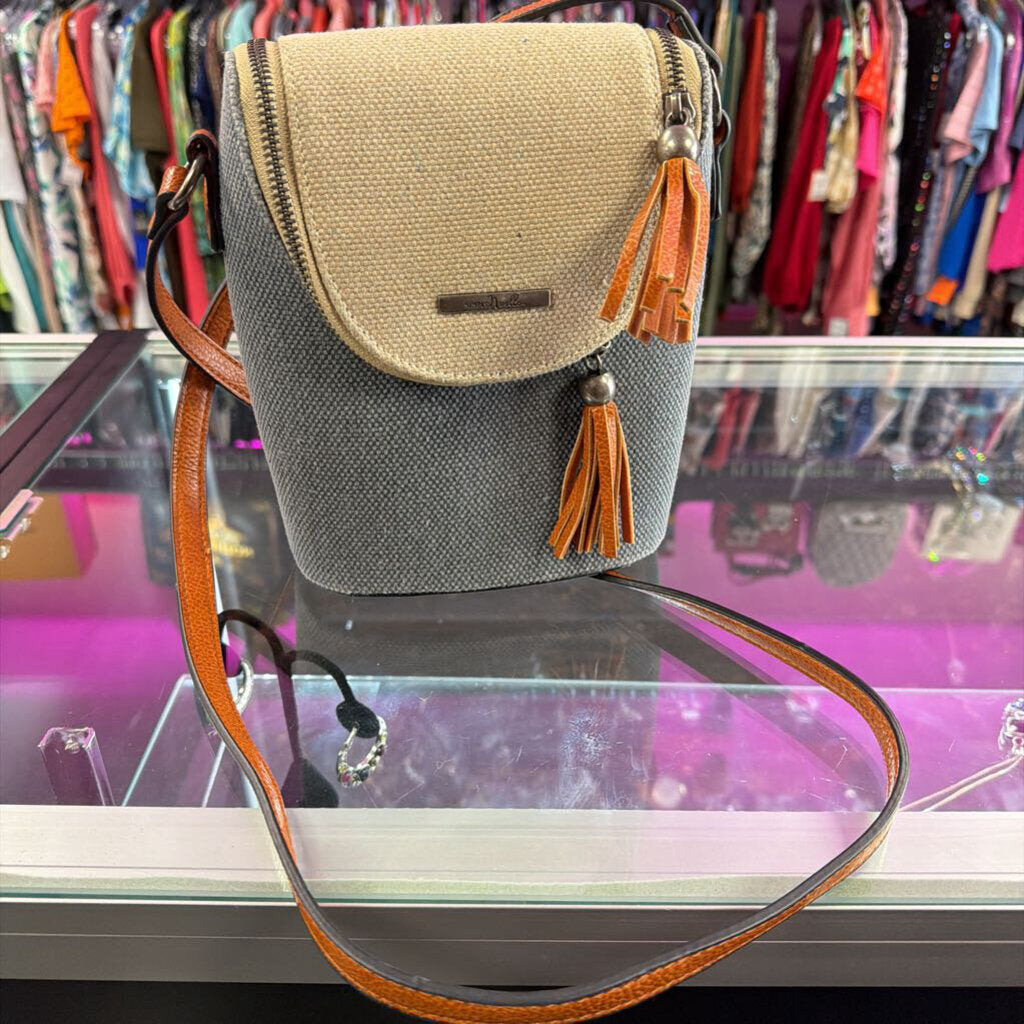 Simply Noelle Canvas Crossbody Bag Beige Flap
