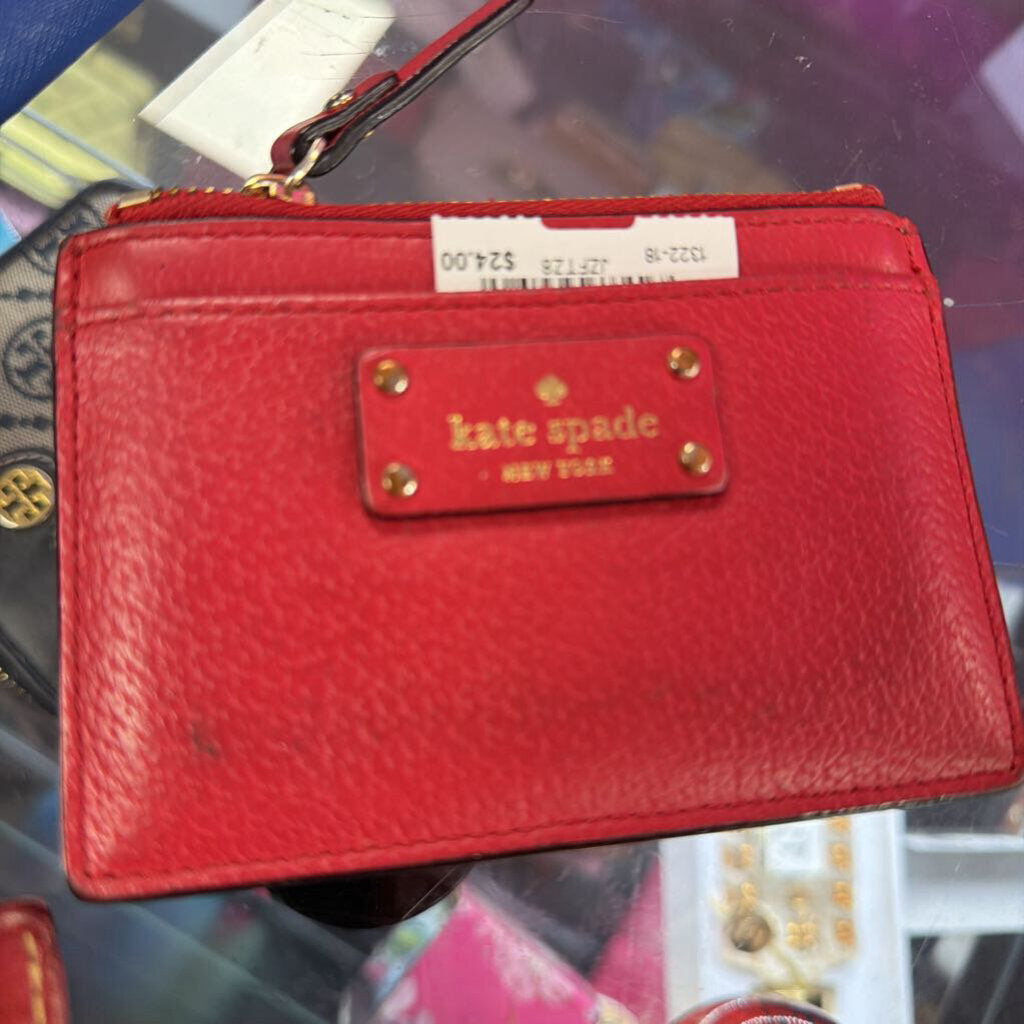 Kate Spade Card Holder Metallic Pinpoint Logo Plaque