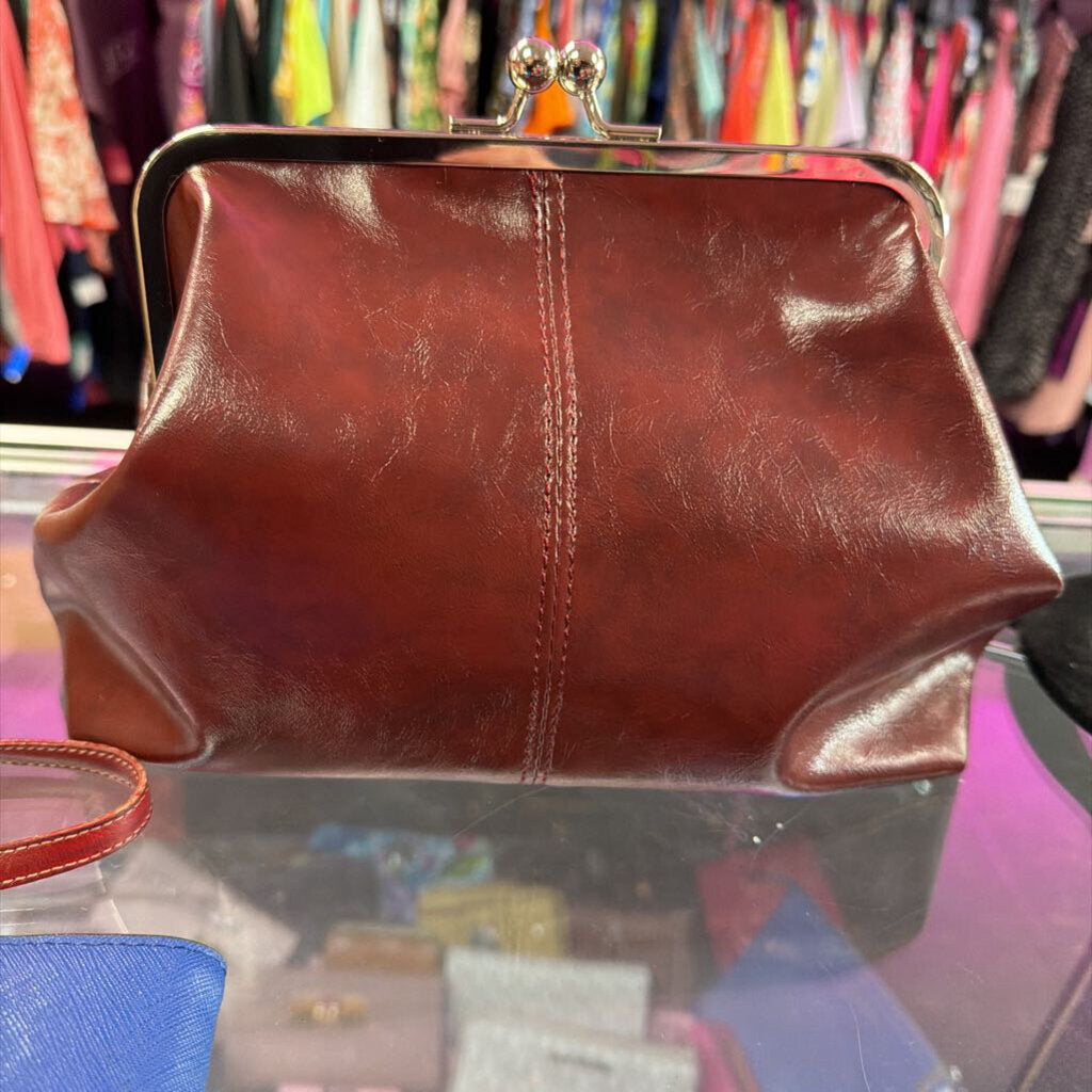 Mardane Kisslock Faux Leather Frame Clutch