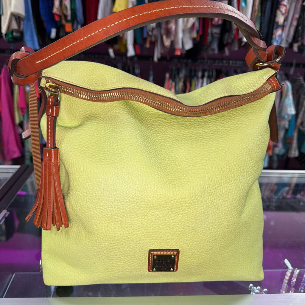 Dooney & Bourke Grain Leather Twist Handle Large Hobo As Is