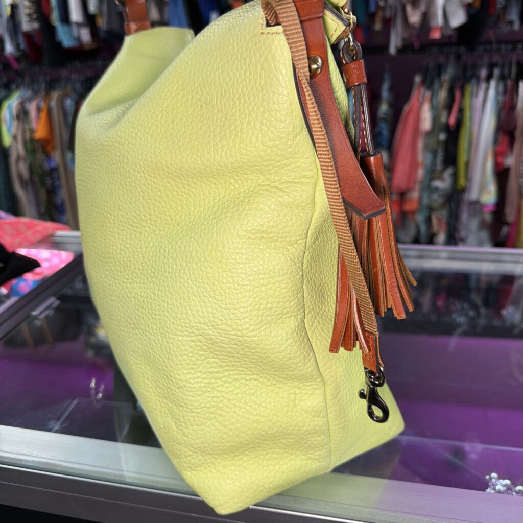 Dooney & Bourke Grain Leather Twist Handle Large Hobo As Is
