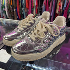 Gucci Re-Web Monogram Sneaker Silver Metallic Leather