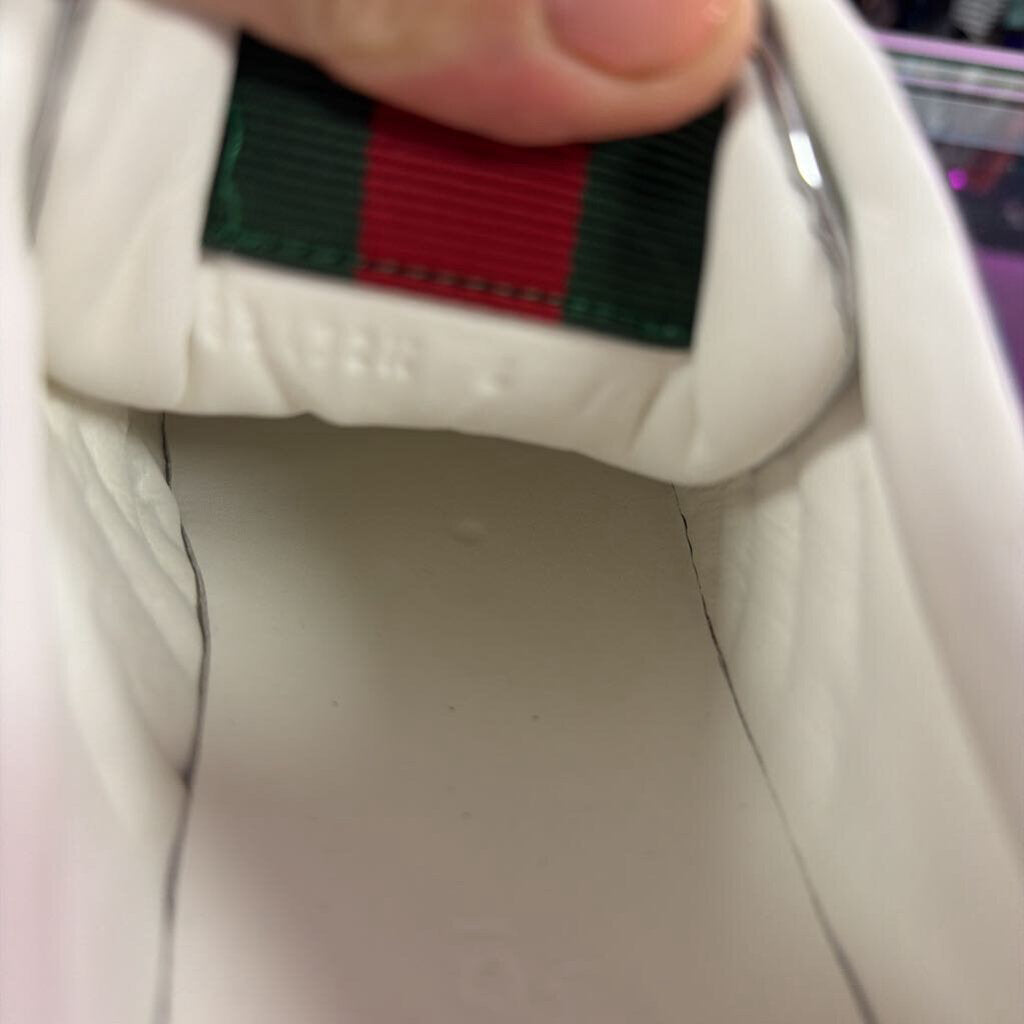Gucci Re-Web Monogram Sneaker Silver Metallic Leather