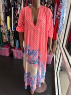 XL LS Lilly Pulitzer Women's L Frey Maxi Coverup Colorful Beach Swim Vaca Resort