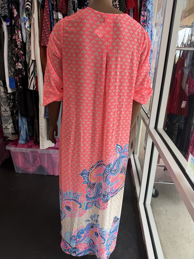 XL LS Lilly Pulitzer Women's L Frey Maxi Coverup Colorful Beach Swim Vaca Resort