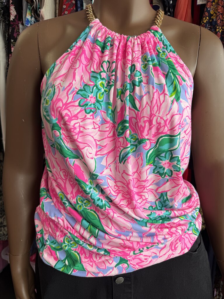 XL Lilly Pulitzer Halter Top With Detachable Chain Detail