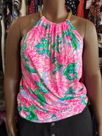 XL Lilly Pulitzer Halter Top With Detachable Chain Detail