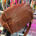 Portland Leather Classic Drawstring Bucket Bag Grained Leather