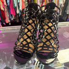7 Material Girl Peptone CrissCross Wedge Patent Shoes