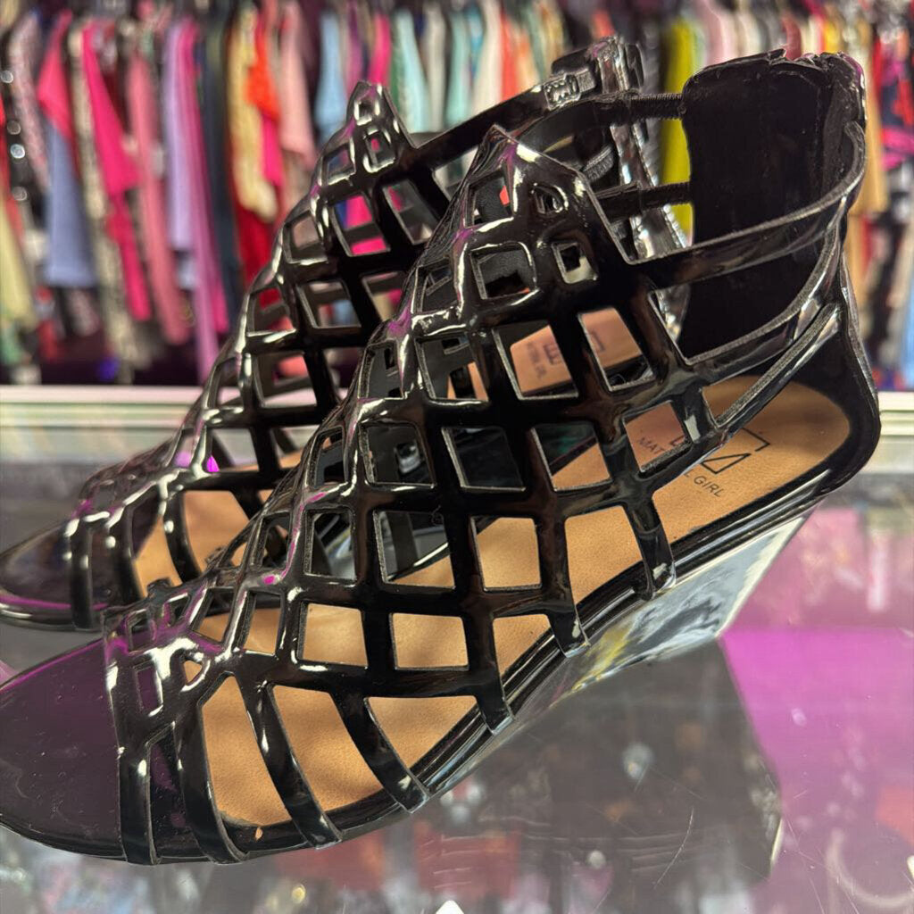 7 Material Girl Peptone CrissCross Wedge Patent Shoes