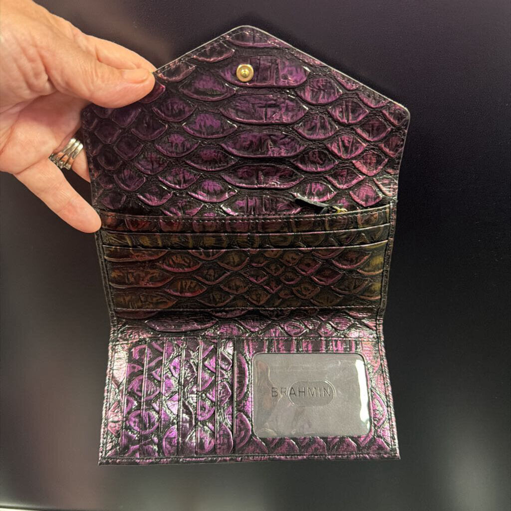 Brahmin Veronica Envelope Wallet Iridescent Purple