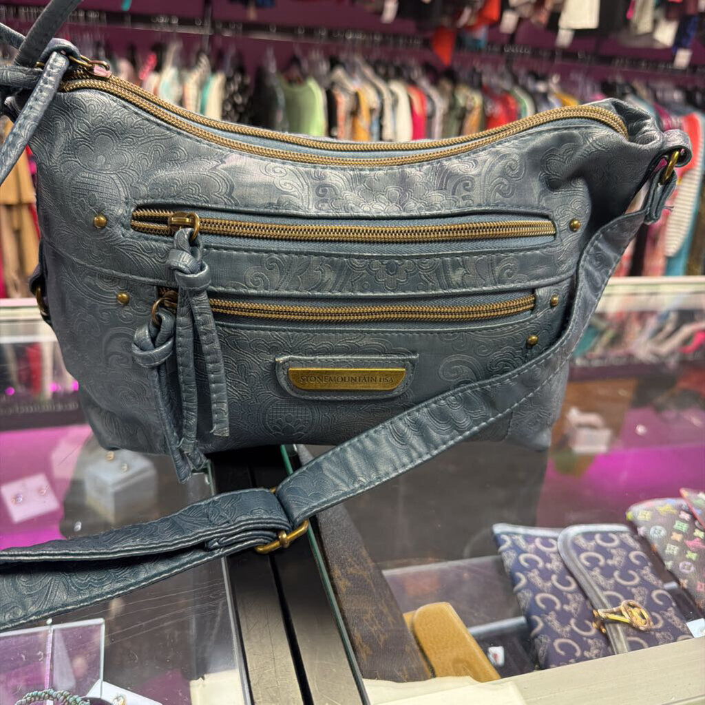 Stone Mountain Swirl Embossed Shoulder Bag