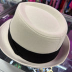 CBRL White Fedora Black Band