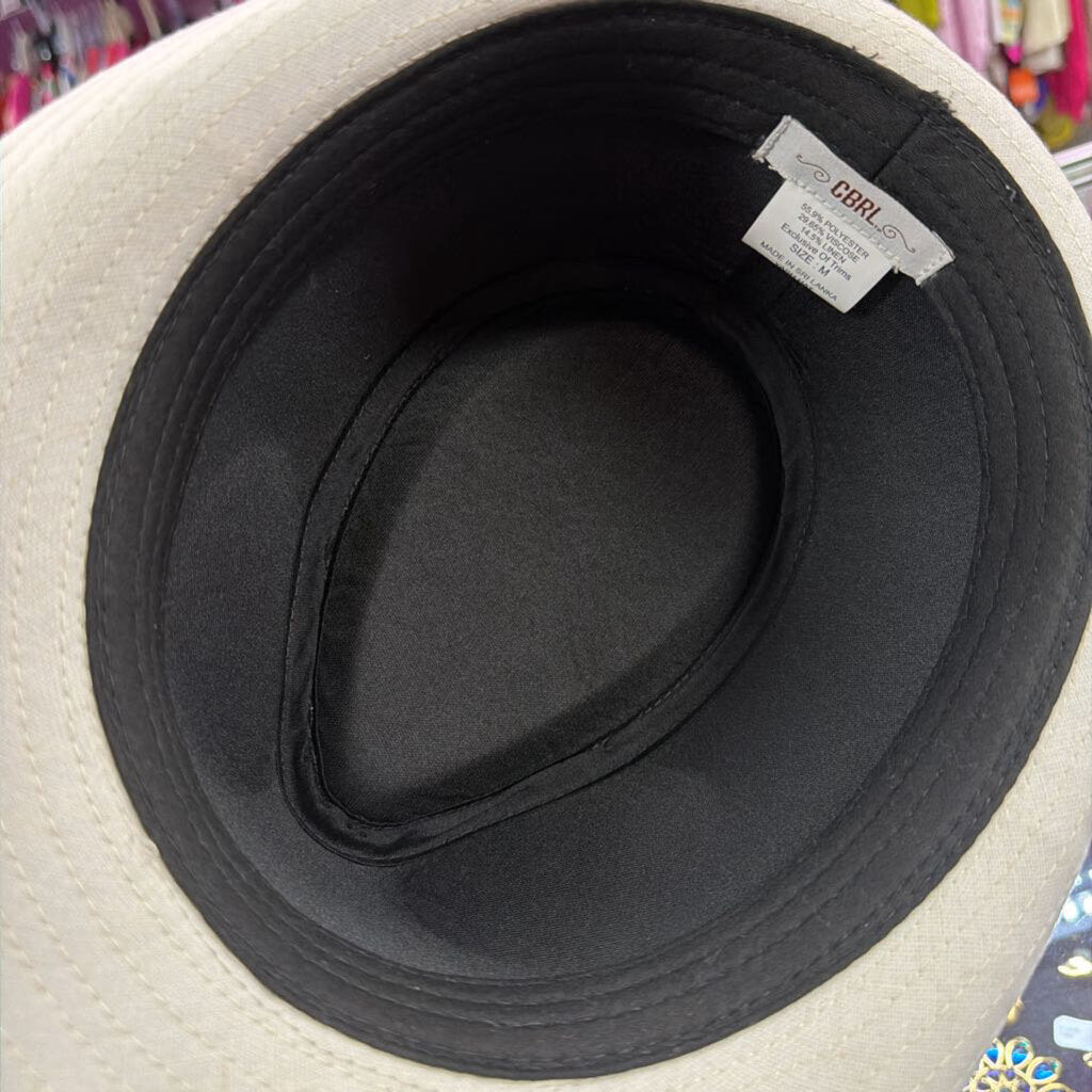 CBRL White Fedora Black Band