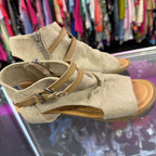 6 Blowfish Malibu Bella Sandals Strappy Tan Canvas