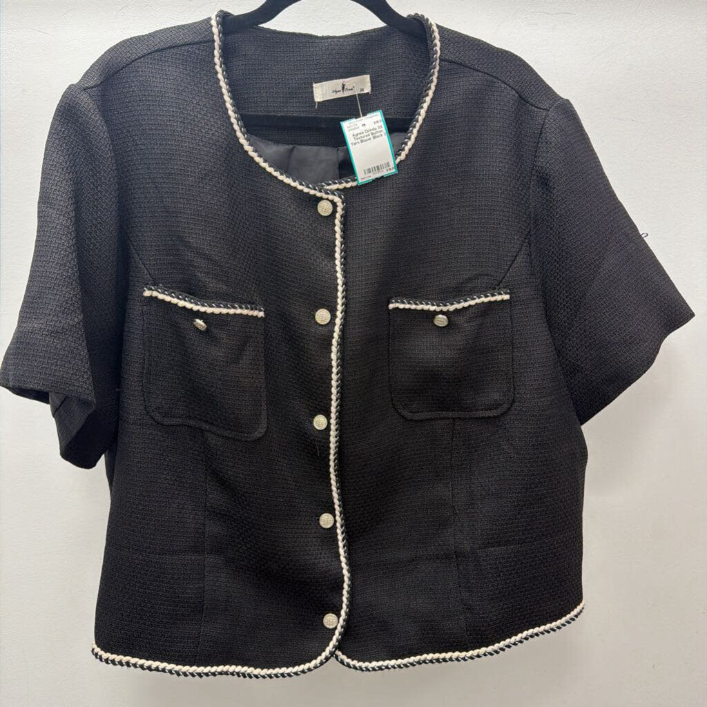 3X Textured Button Yarn Blazer