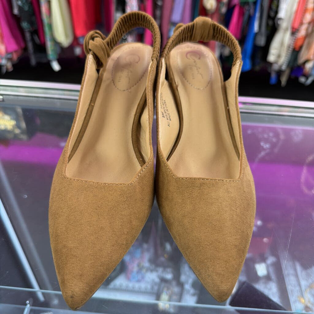 8 C Comfort Pointed Elastic Back Block Heel
