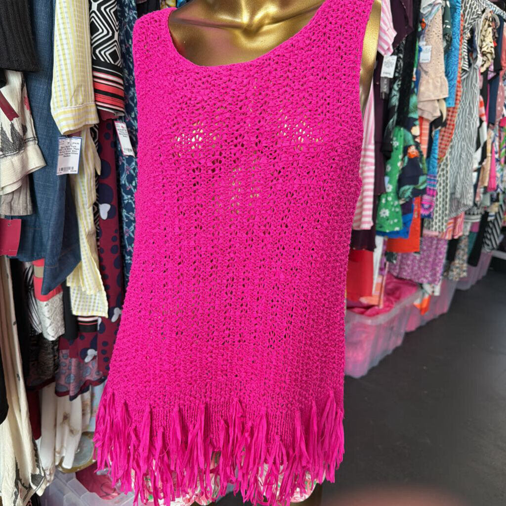 LG Lilly Pulitzer Sless Limon Crochet Knit Sweater Tank Top