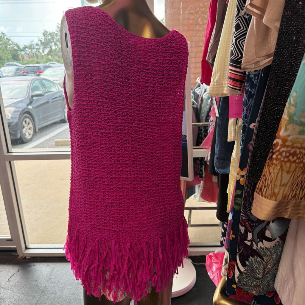 LG Lilly Pulitzer Sless Limon Crochet Knit Sweater Tank Top