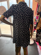 SM SS BF Polka Dot Oversized Shirt Dress