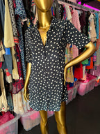 SM SS BF Polka Dot Oversized Shirt Dress