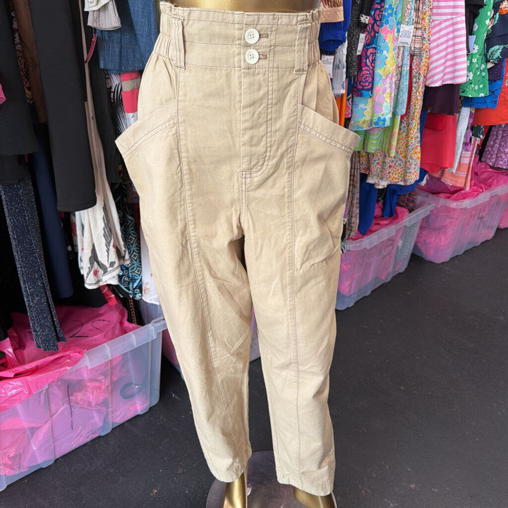 MD Free People Ready To Run Cinch Waist High Rise EW Cargo Pockets