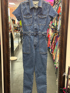 LG Good American NWT SS Denim Classic Front Zipper Jumpsuit
