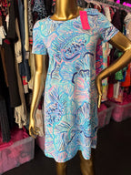XXS Lilly Pulitzer NWT Cody Vibrant Shirt In Bermuda Blue Dress