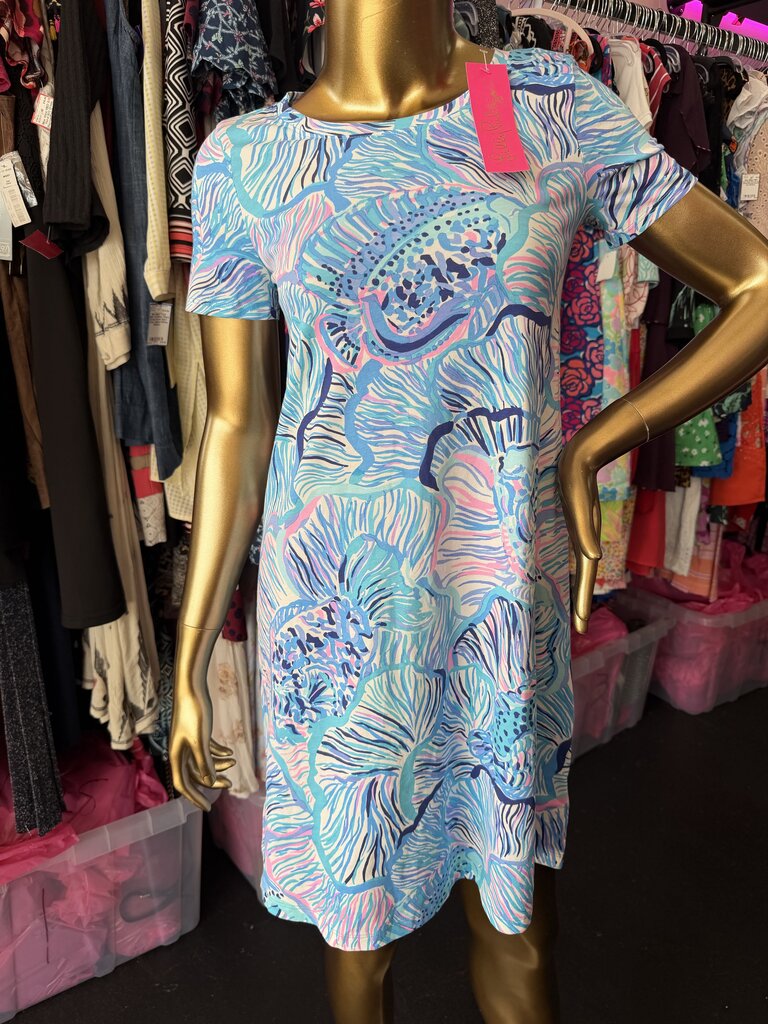XXS Lilly Pulitzer NWT Cody Vibrant Shirt In Bermuda Blue Dress