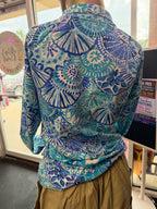 Sm Lilly Pulitzer Captain Popover In Turquoise Oasis Half Shell Half Zip