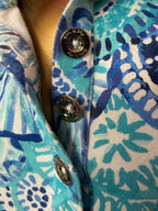Sm Lilly Pulitzer Captain Popover In Turquoise Oasis Half Shell Half Zip