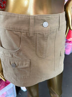 2 Denim Mini Solid Skirt
