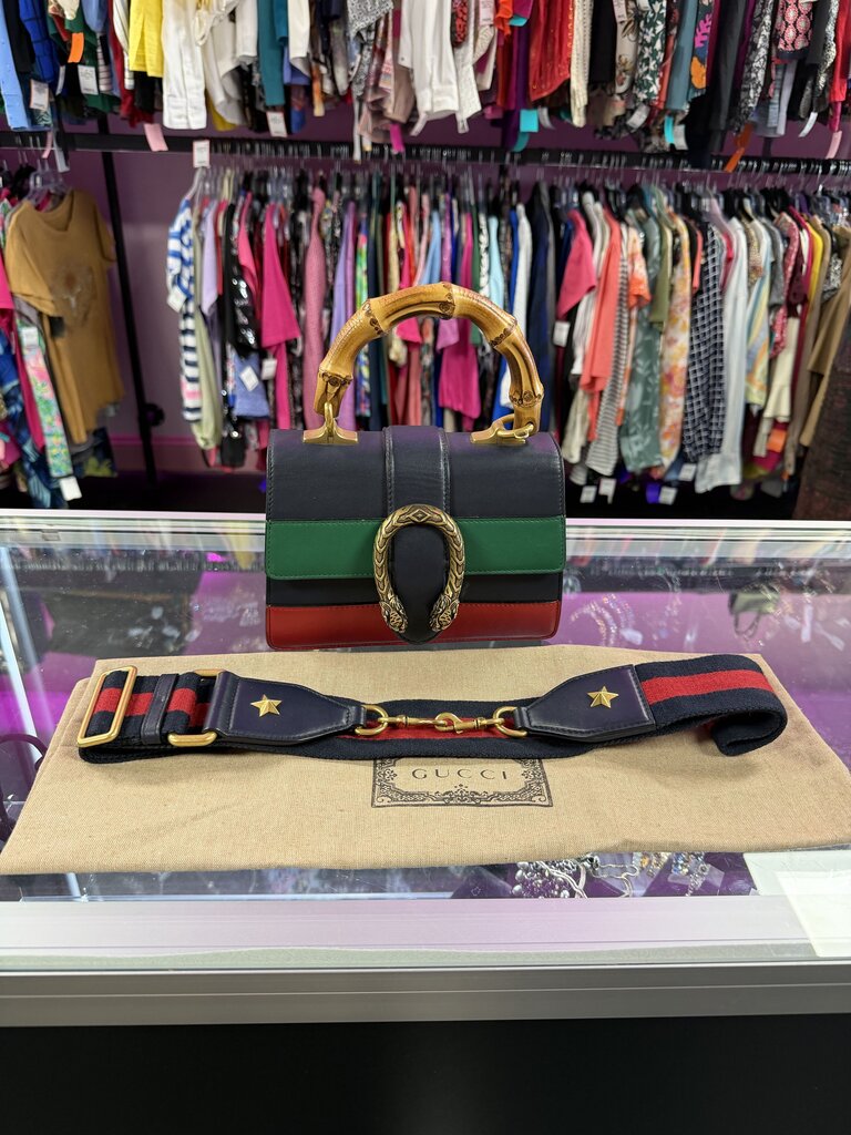 Gucci Dionysus Bamboo Top Handle Tri-Color Color Leather Bag