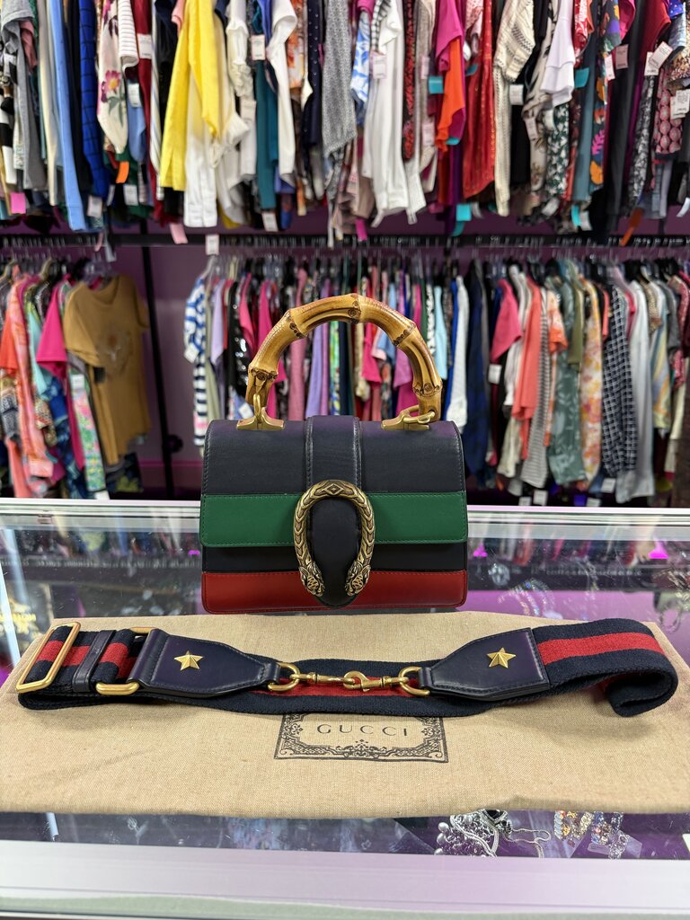 Gucci Dionysus Bamboo Top Handle Tri-Color Color Leather Bag