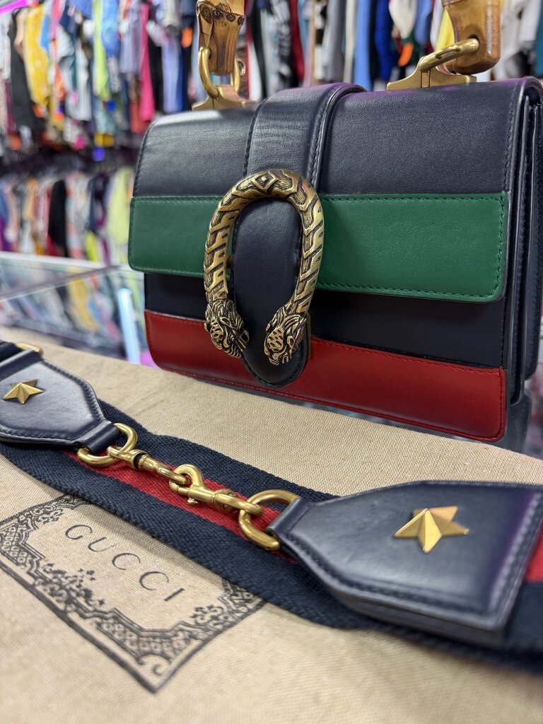 Gucci Dionysus Bamboo Top Handle Tri-Color Color Leather Bag
