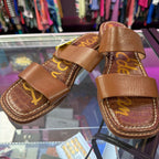 8.5 Sam Edelman Haydee Slide Sandals Croc Embossed Leather
