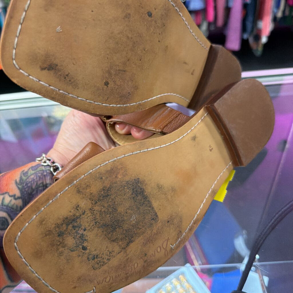 8.5 Sam Edelman Haydee Slide Sandals Croc Embossed Leather