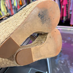 9 Michael Kors Giovanna Espadrille Wedge Sandals Leather Platform