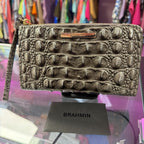 Brahmin Corie Melbourne Croc Embossed Leather Zip Wristlet Clutch