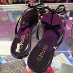 8.5 Mudd Studded Jelly Sandal Silde On Thong Bows