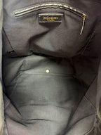 YSL Black Patent Croc-Embossed Tote Zip Close Dust Bag