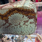 Brahmin Margo Turquoise Stone tecoma Leather Crossbody Reptile Embossed Print
