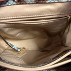 Brahmin Margo Turquoise Stone tecoma Leather Crossbody Reptile Embossed Print