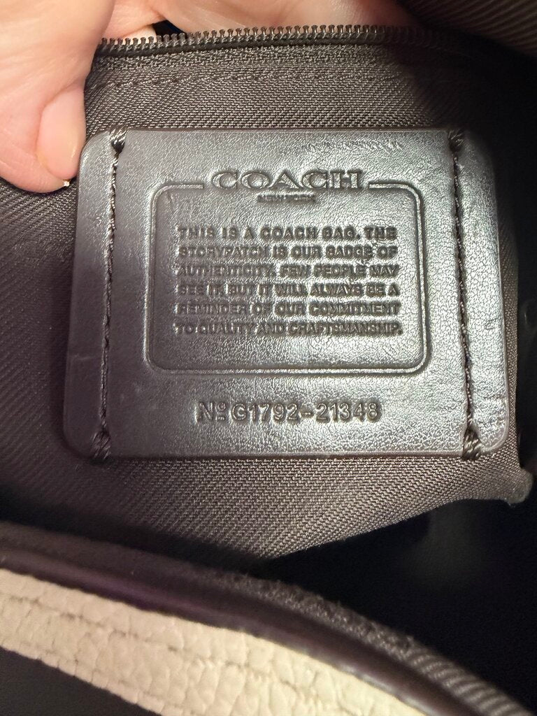 Coach Edie Shoulder Bag Metal Link Grommet Detail Along Side