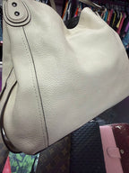 Coach Edie Shoulder Bag Metal Link Grommet Detail Along Side