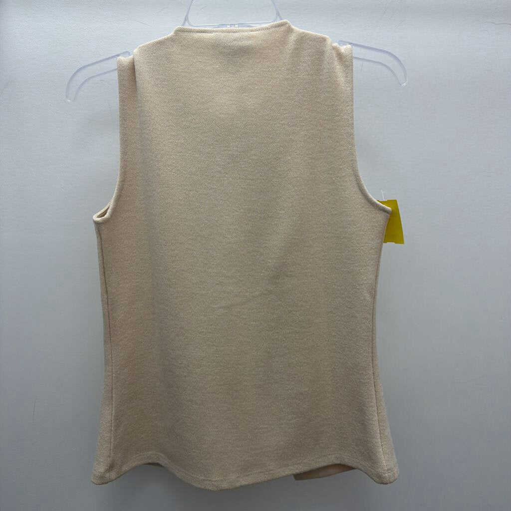 XS Button Front Ribbed Vest Top