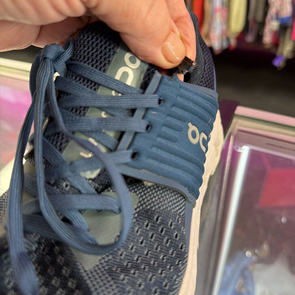 8 OC Running shoes have a split in lace hole Sold As is