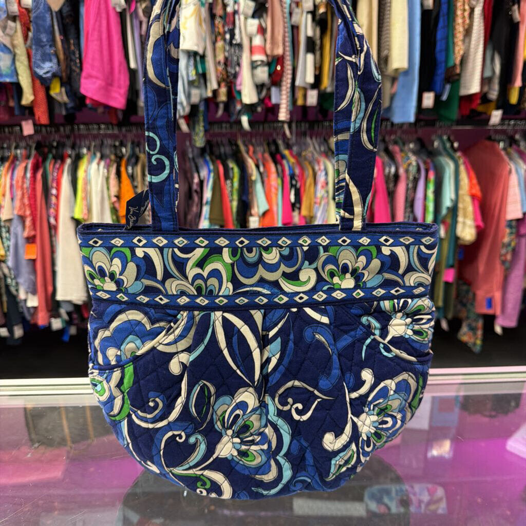 Vera Bradley Shoulder Bag Mediterranean Blue Floral Paisley