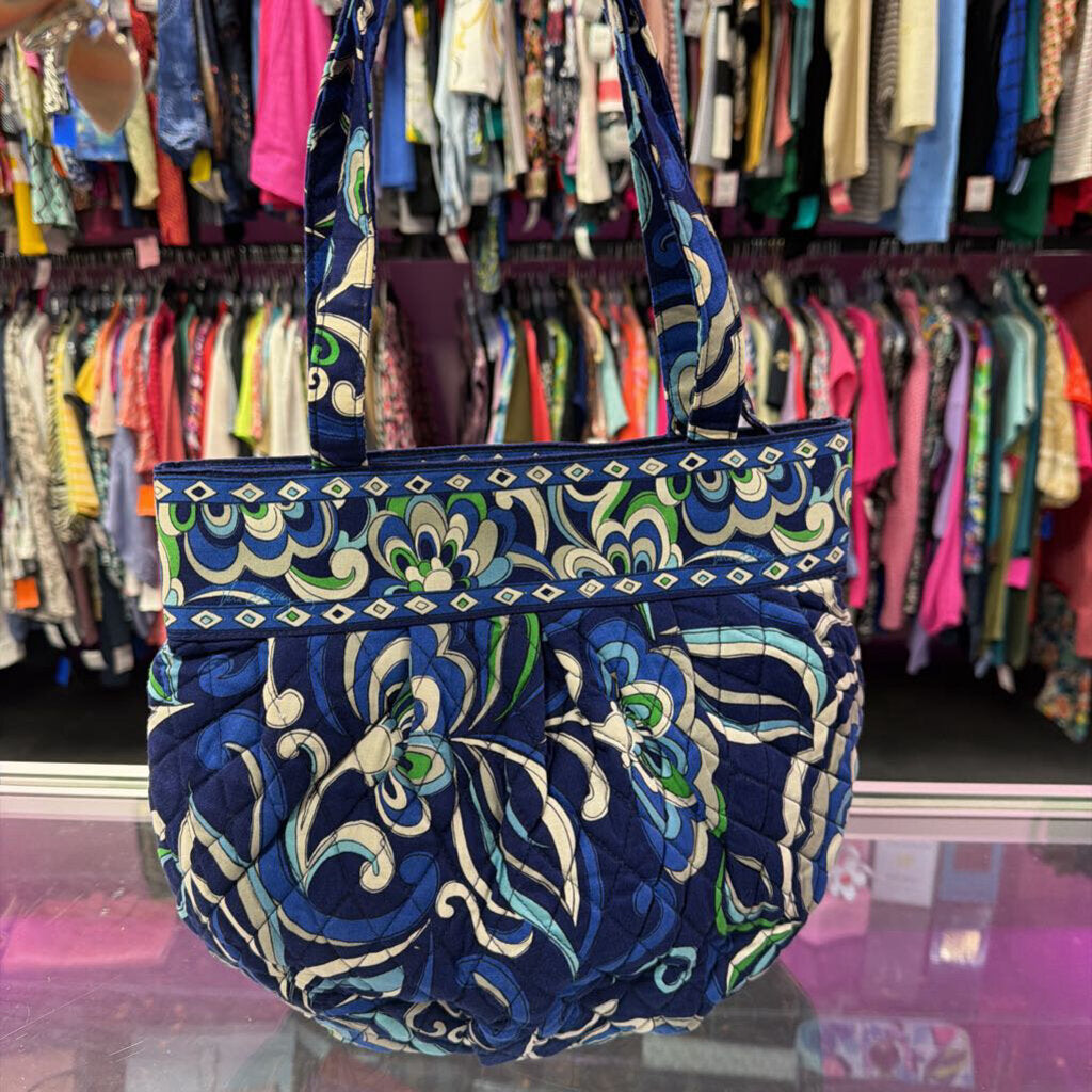 Vera Bradley Shoulder Bag Mediterranean Blue Floral Paisley